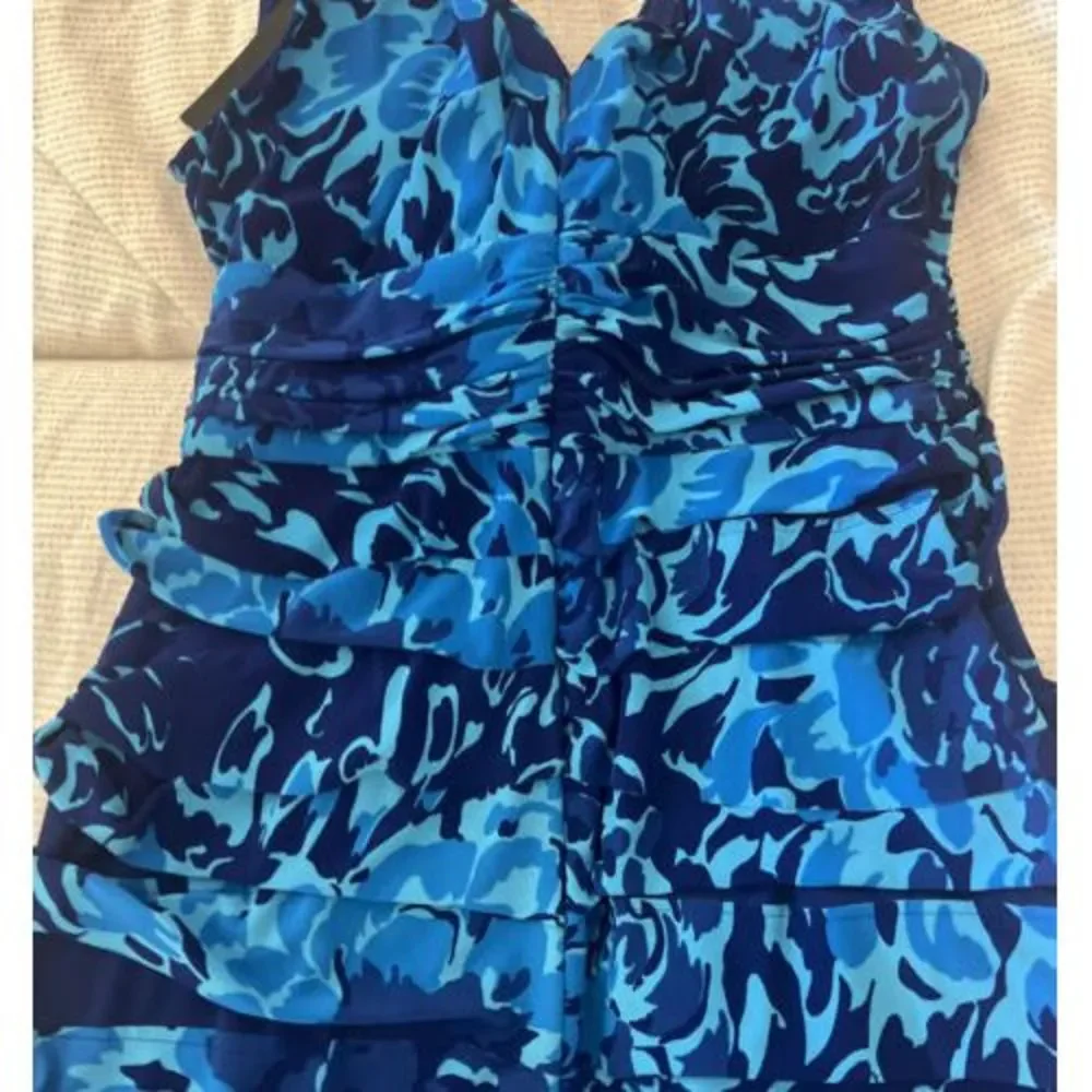 Jones New‎ York Womens Poly/spandex Printed Dress Blue Size 10